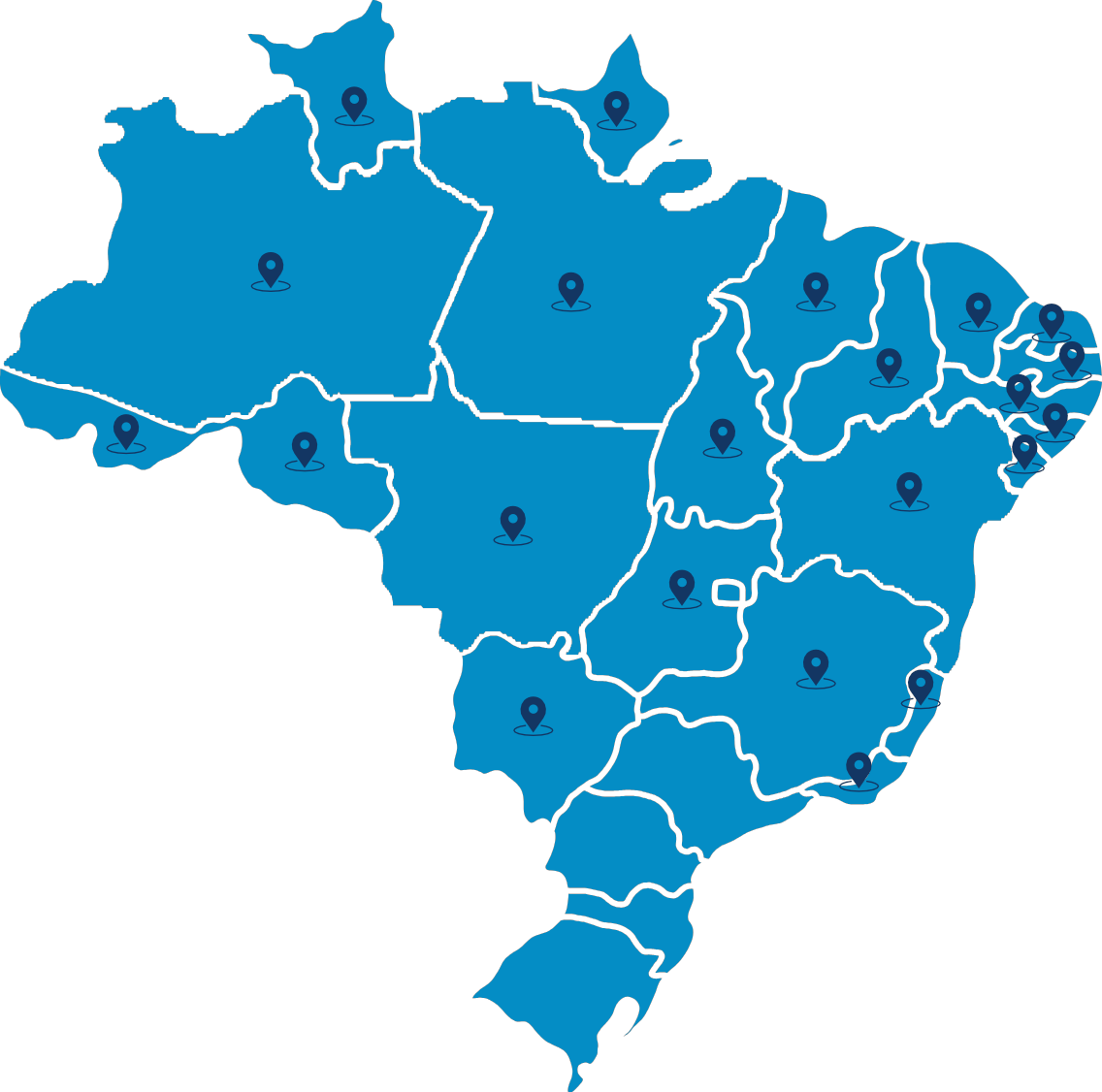 Mapa de atuação da Lance Promotores